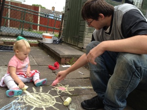 little splodge drawing with daddy